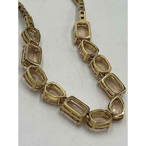 KATE SPADE NEW YORK "Draped Jewels" Blush MultiShaped Clear Rhinestone Necklace - Picture 6 of 16